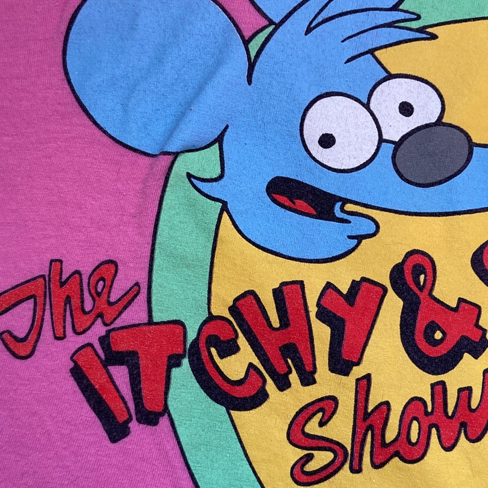 The Simpsons Itchy & Scratchy Show Pink T-Shirt Size L - Picture 6 of 8